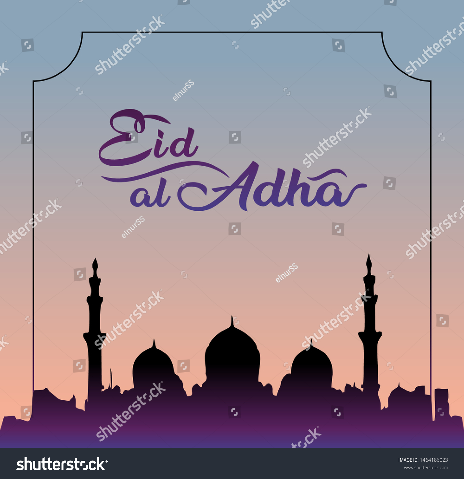 Vector illustration Muslim holiday Eid alAdha. Royalty Free Stock