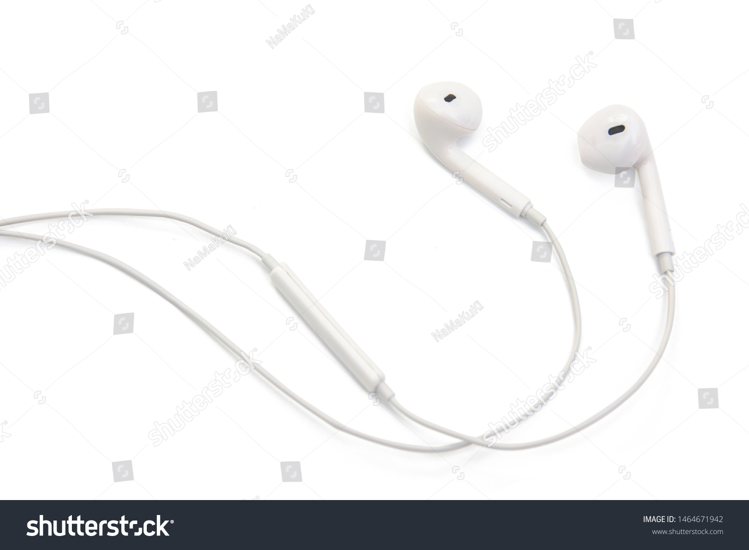 white earphones isolated on white background with clipping path #1464671942