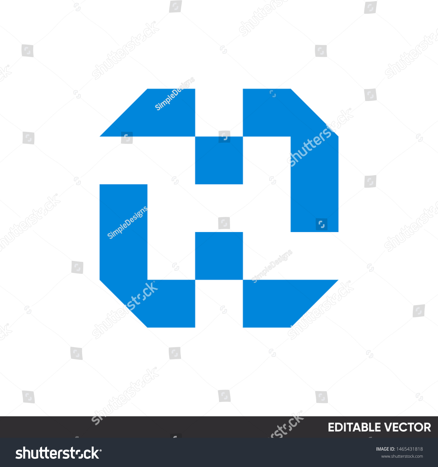 geometric letter h logo abstract design - Royalty Free Stock Vector ...