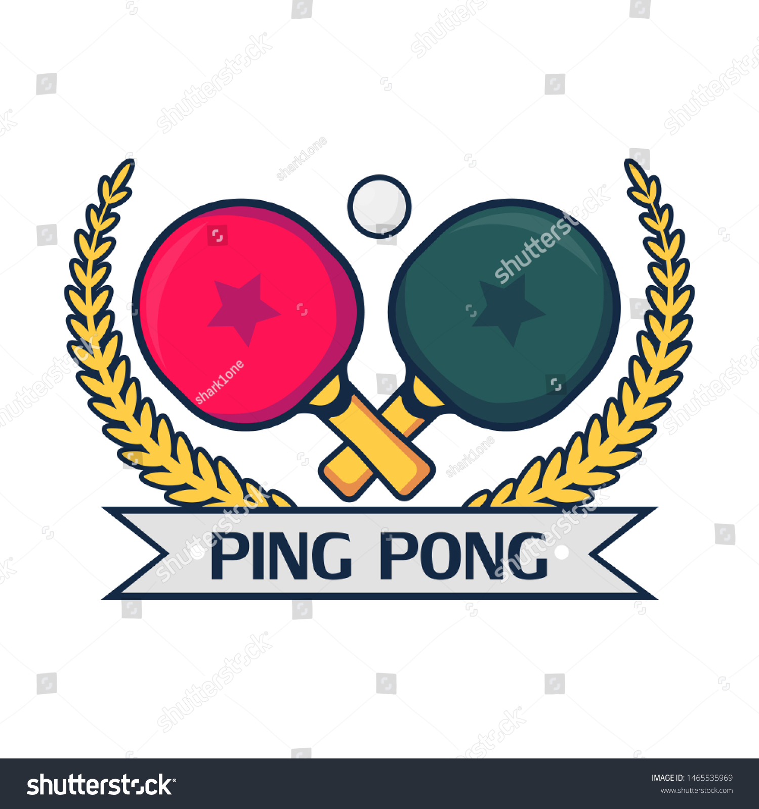 Set of table tennis ping pong labels, logos, - Royalty Free Stock ...