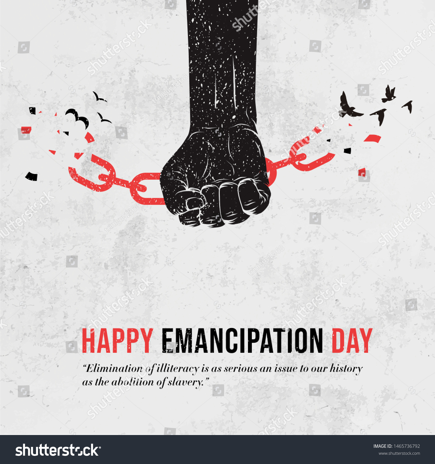 Emancipation Day, Human hand and broken chain with the bird symbols, Freedom Day, Vector illustration, Juneteenth Day, Liberation Day #1465736792