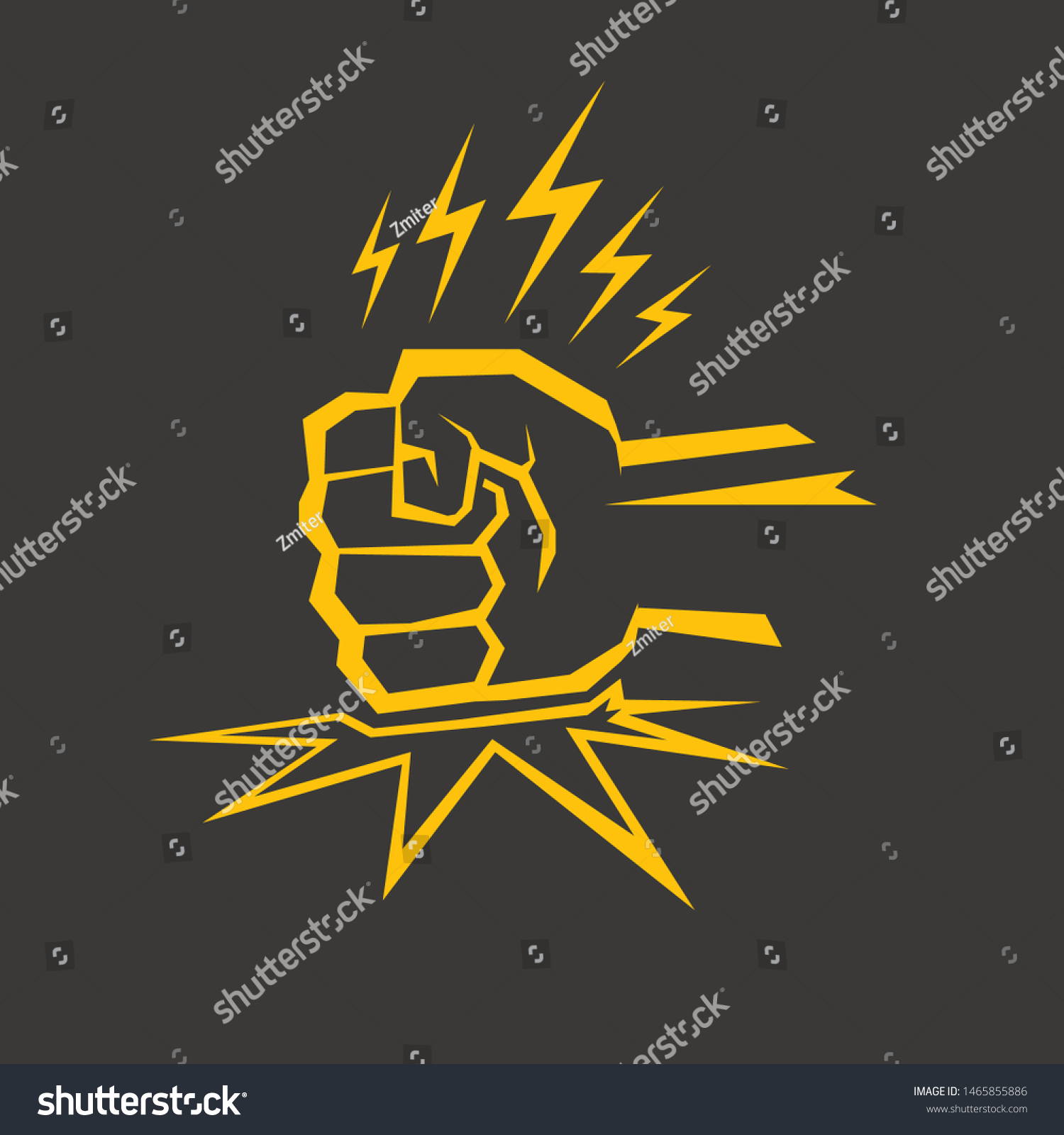 Angry Fist on table vector icon. Anger or - Royalty Free Stock Vector ...