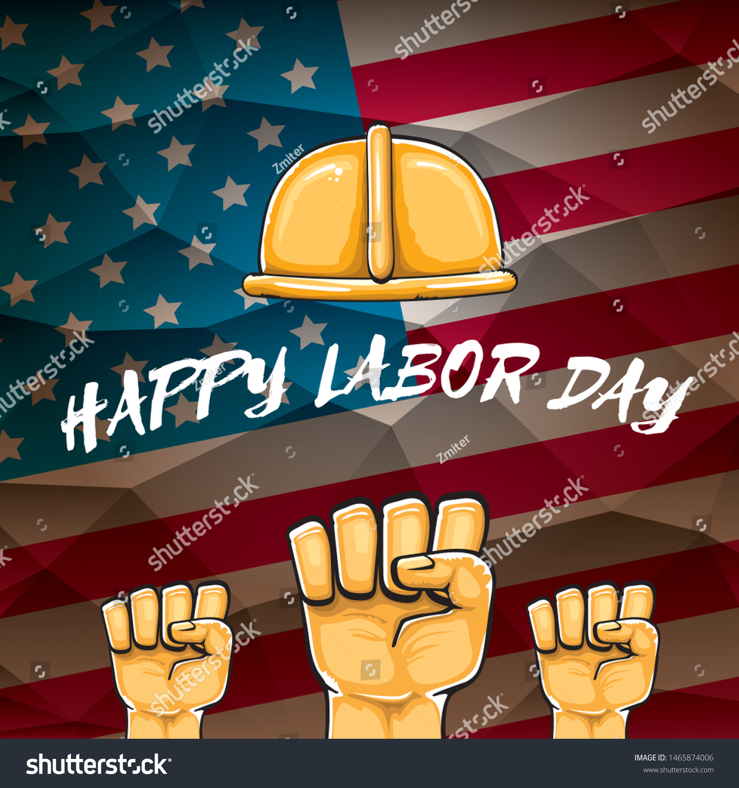 Happy labor day usa vector poster with strong Royalty Free Stock