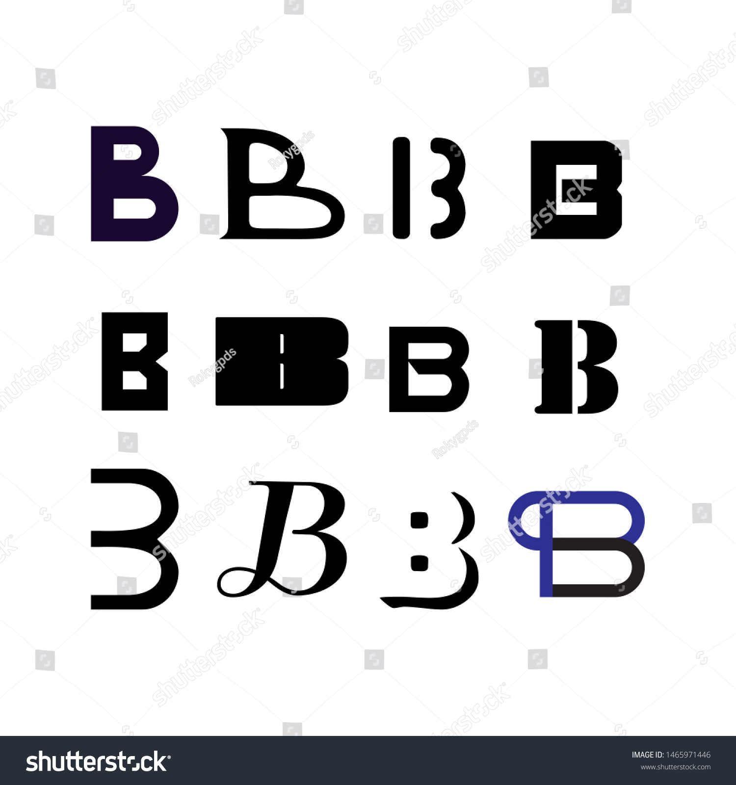 Letter B Logo Set. Vector Letter Icon, Logo - Royalty Free Stock Vector ...