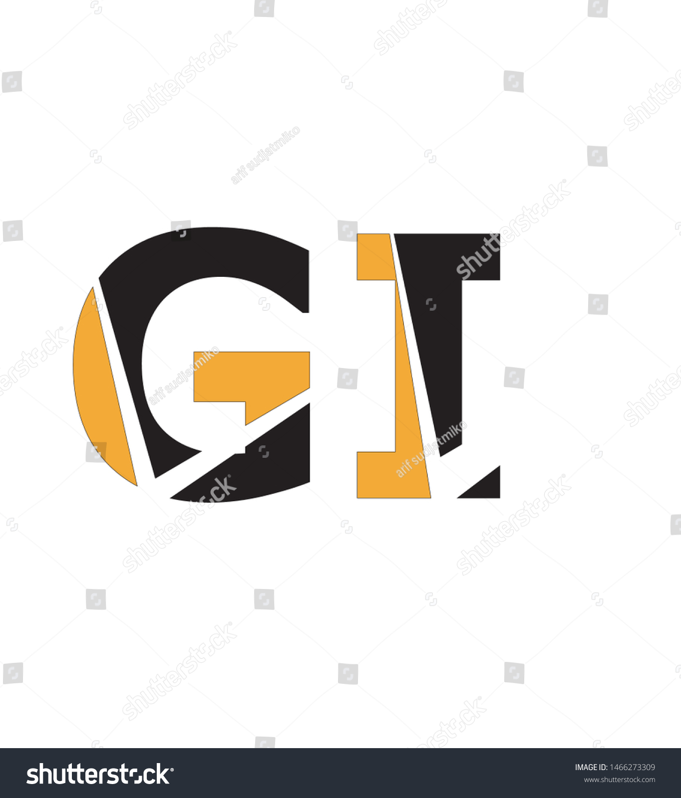 letters g and i in black and yellow - Royalty Free Stock Vector ...