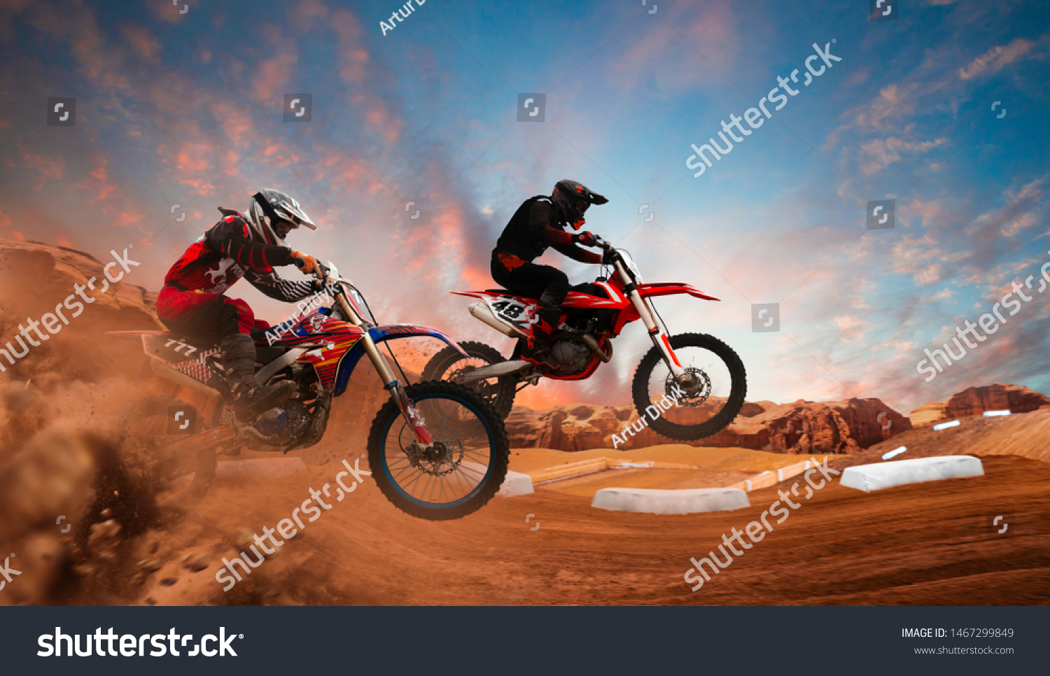 Motocross rider in action. Motocross sport. #1467299849