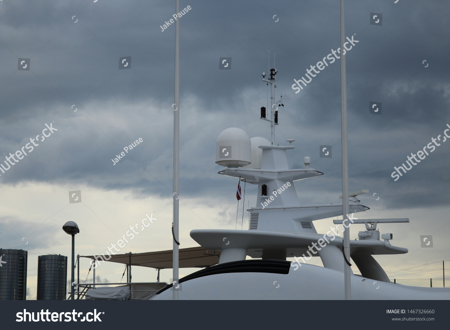 yacht navigation locator. Felling a yacht against a background of gray clouds #1467326660