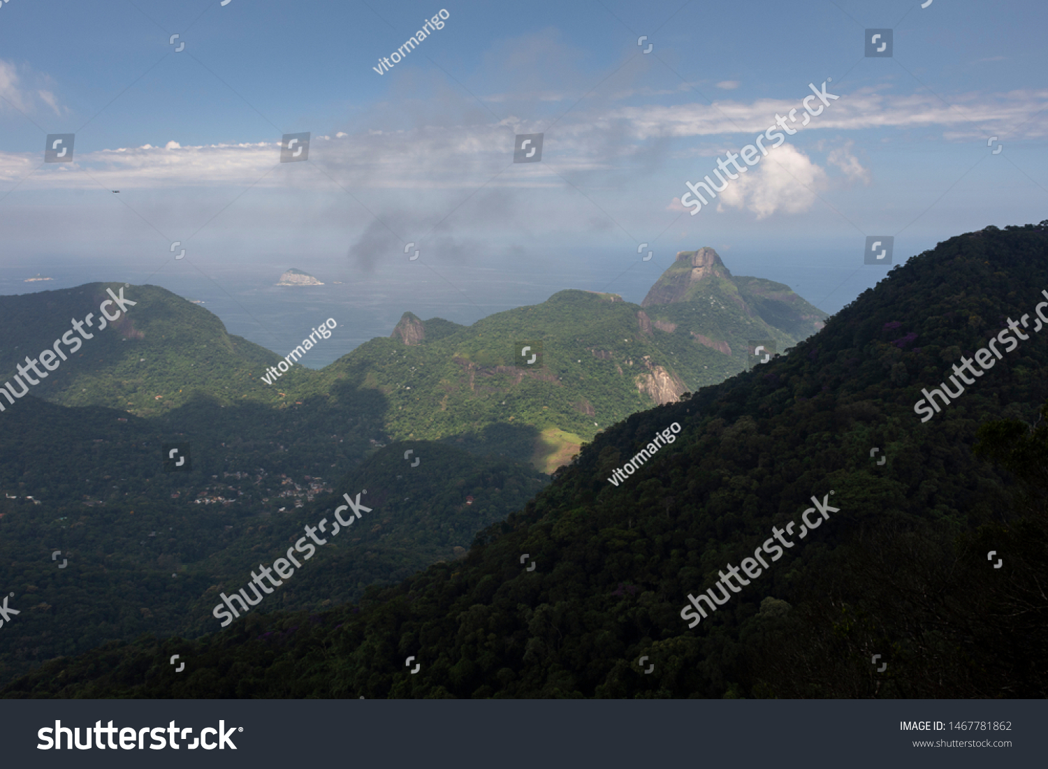 Beautiful landscape of rainforest mountains, Tijuca Forest, Rio de Janeiro, Brazil #1467781862