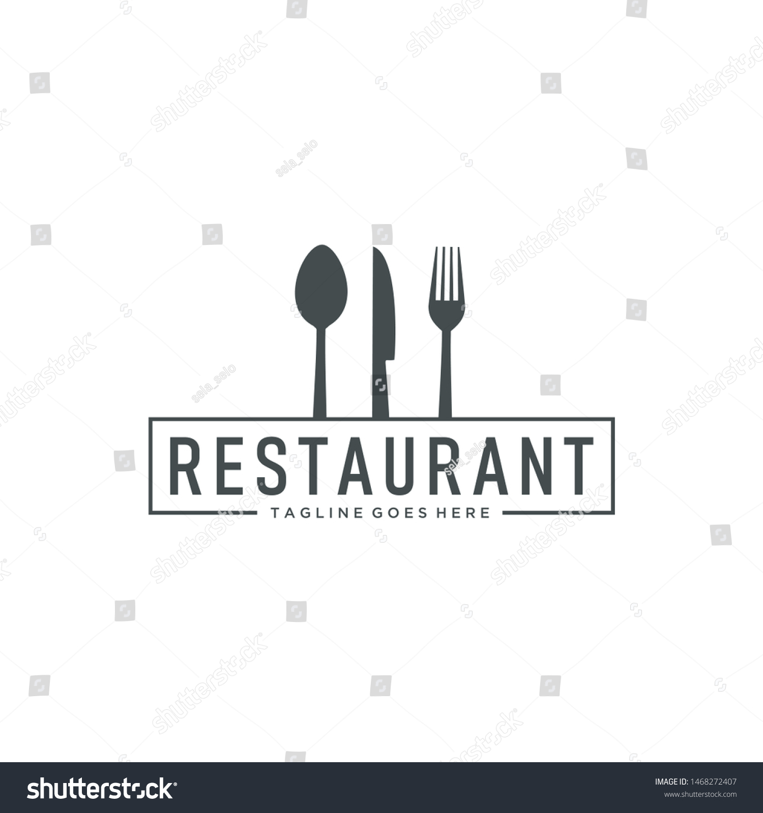 Logo design for restaurants with knives, forks - Royalty Free Stock ...