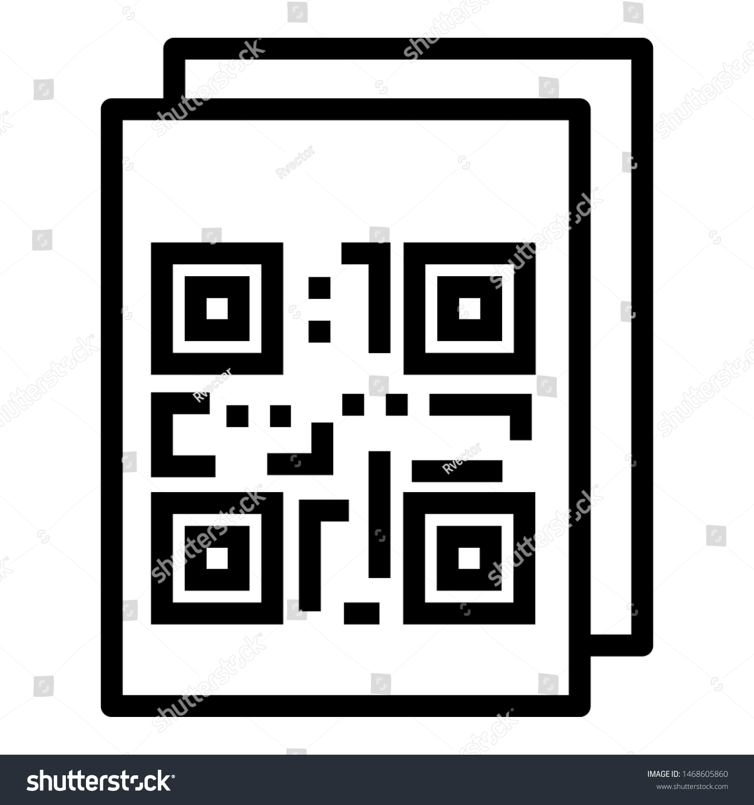 QR code stickers icon. Outline QR code stickers icon for web design isolated on white background #1468605860