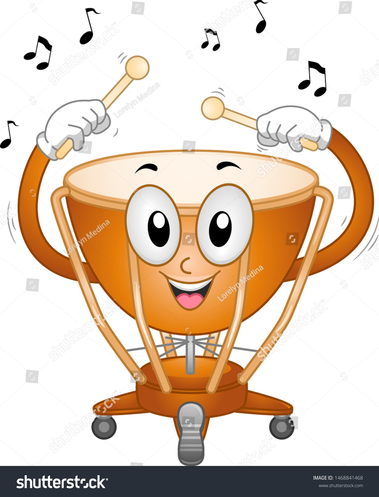 Illustration of a Timpani Mascot Holding Sticks - Royalty Free Stock ...