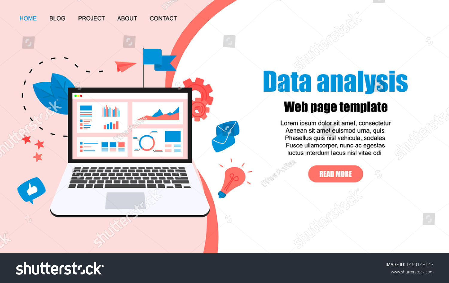 Web Template. Financial Reports, Charts Graphs - Royalty Free Stock 