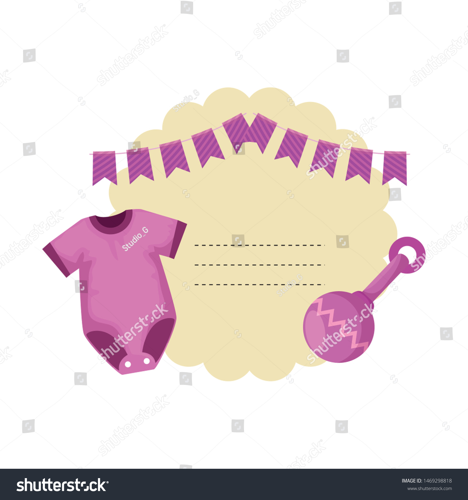 baby shower card with set accessories - Royalty Free Stock Vector ...