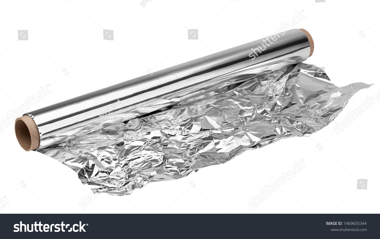 aluminum foil, isolated on white background, clipping path, full depth of field #1469655344
