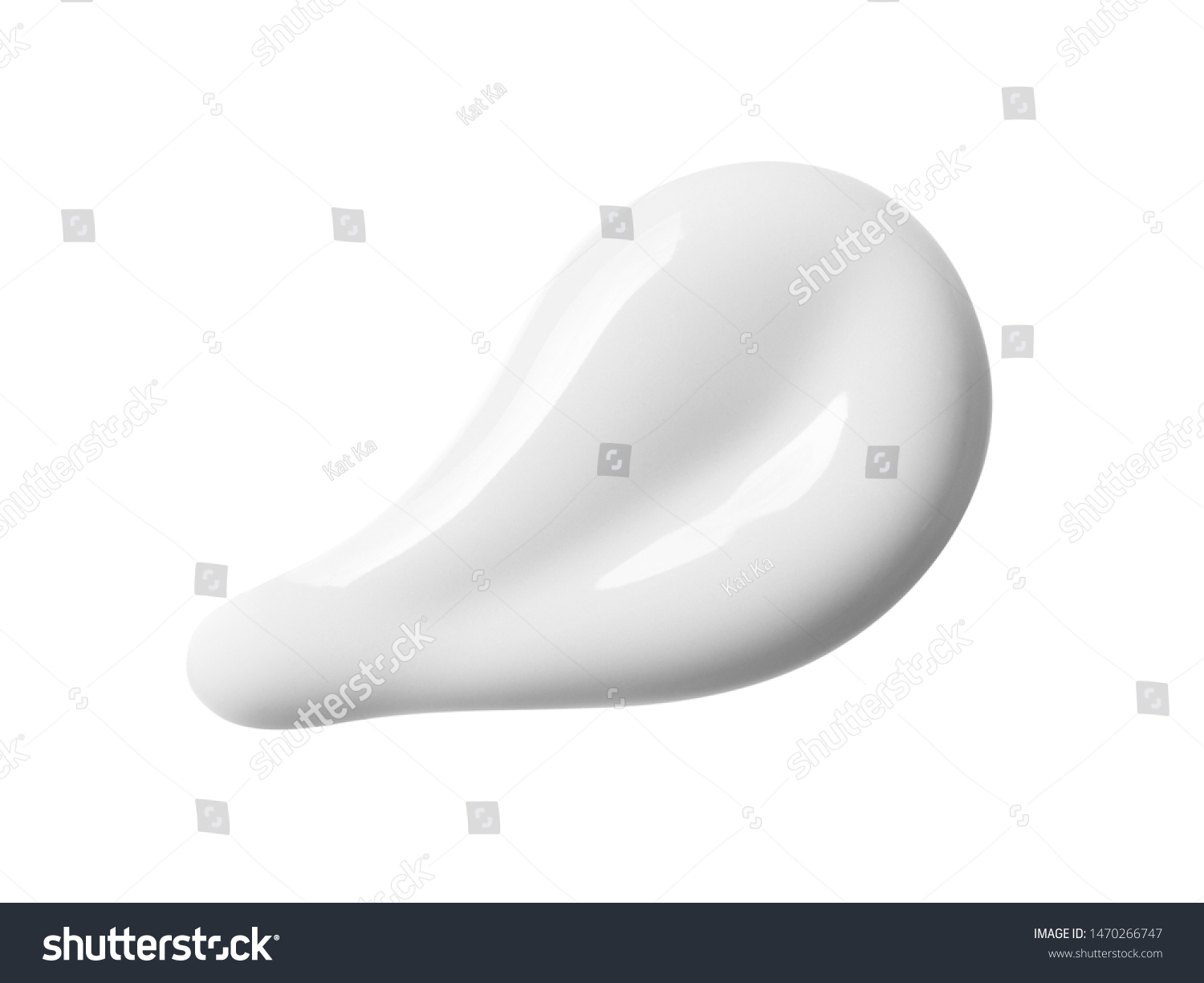 White cream texture. Beauty face creme or body lotion smear isolated on white background.  #1470266747