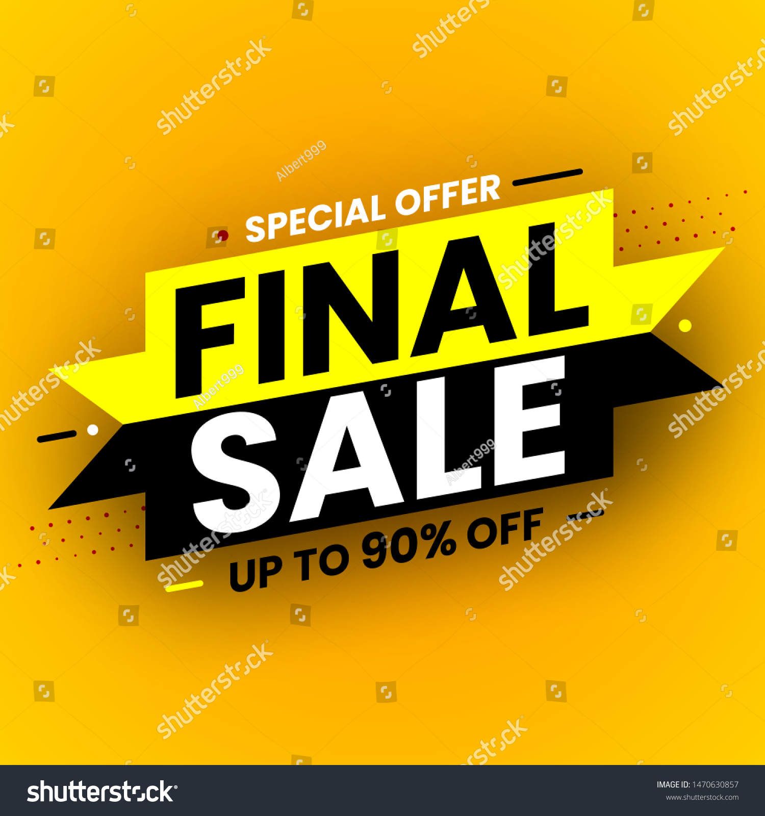 Black and yellow final sale banner, special offer. Vector illustration. #1470630857