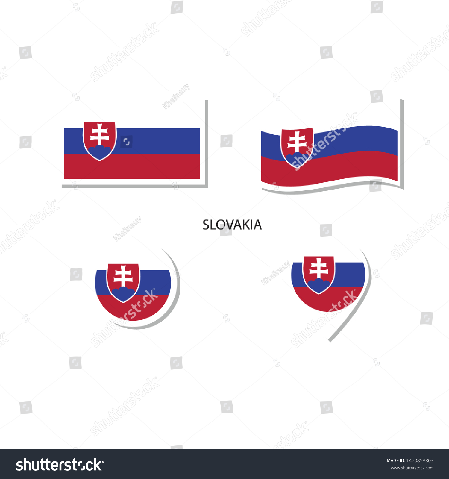 Slovakia flag logo icon set, rectangle flat - Royalty Free Stock Vector ...