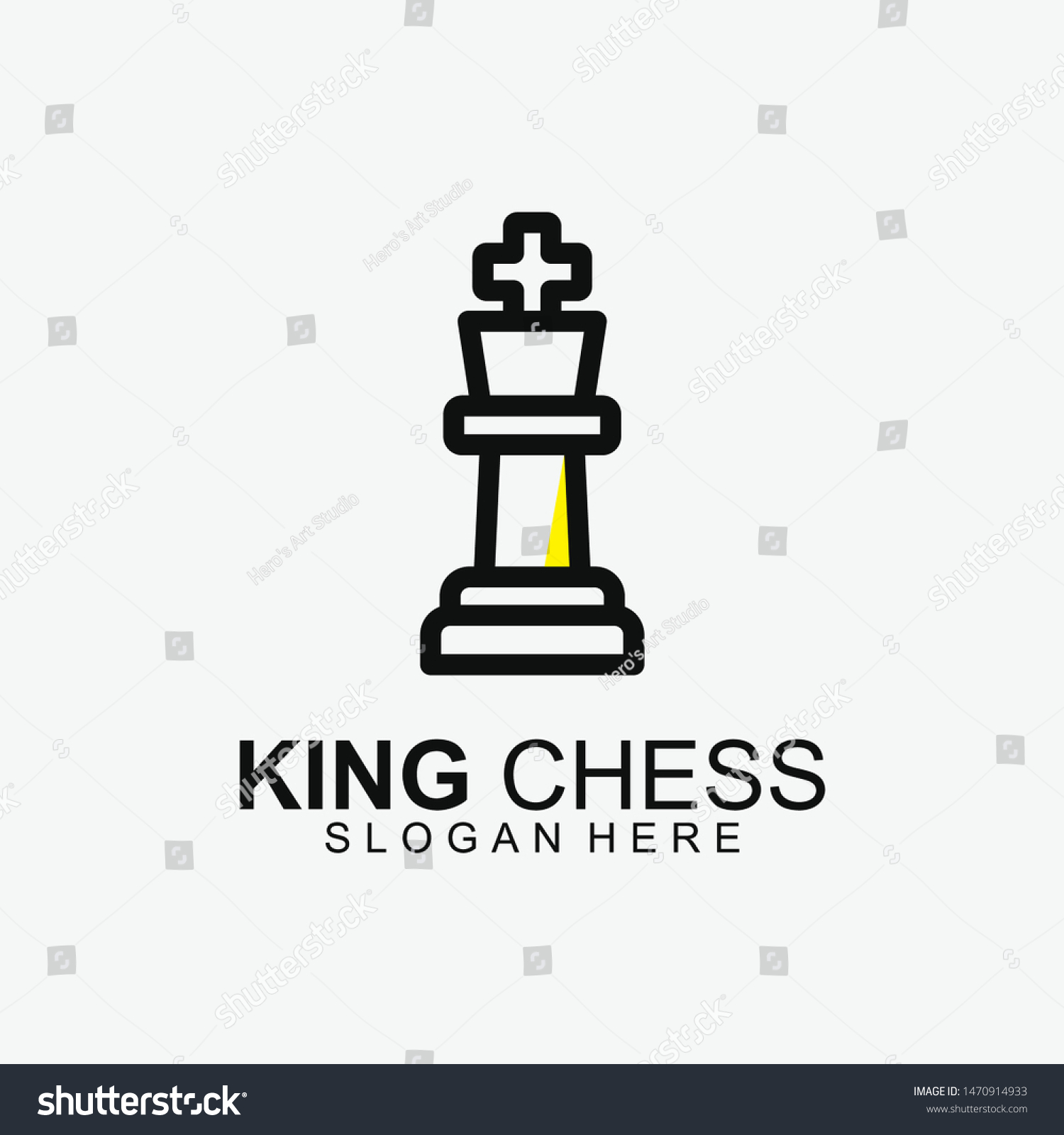 King Chess Logo Design. King Chess Icon. Modern Design. Vector Illustration. Flat Logo. King Chess. #1470914933