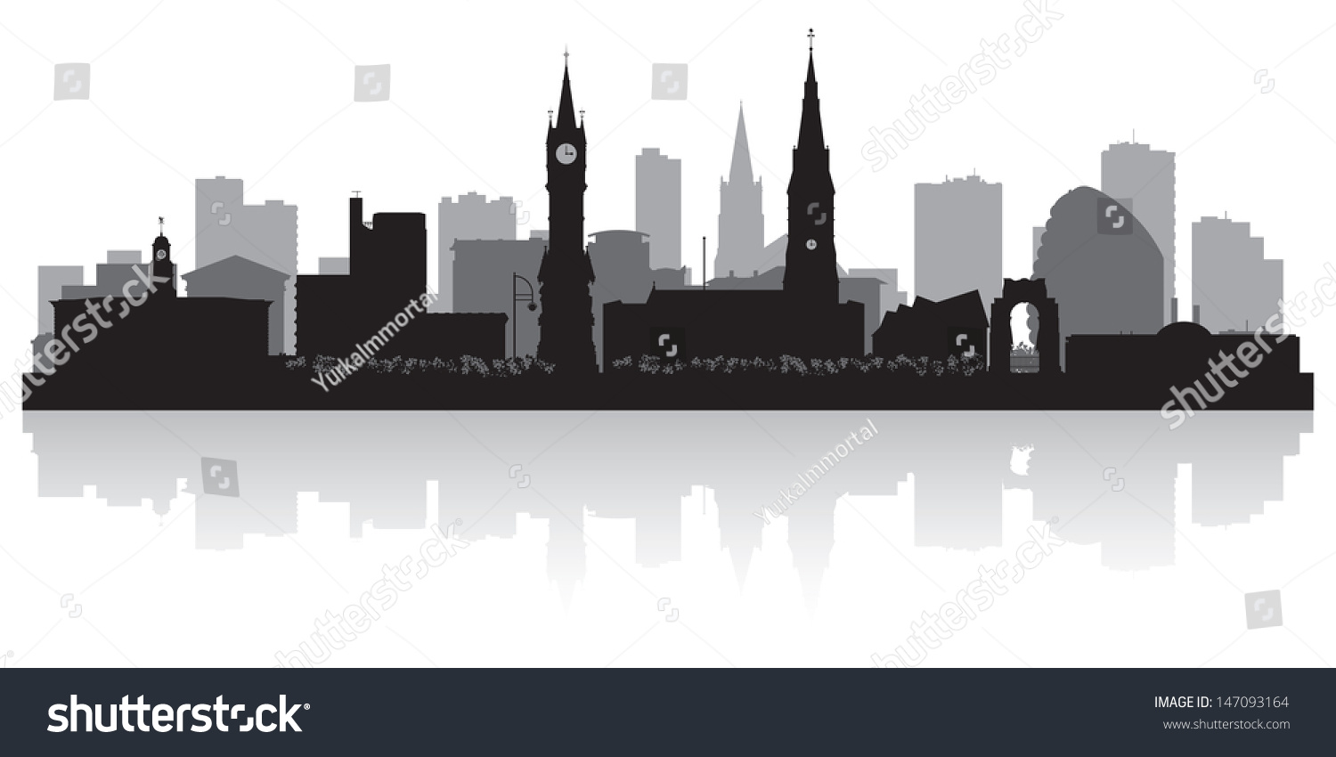 Leicester city skyline silhouette vector - Royalty Free Stock Vector ...