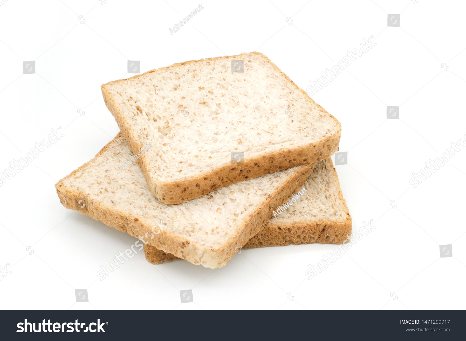 Whole Grain Bread isolated on white background, Breakfast with whole Grain Bread, Closeup whole grain bread #1471299917