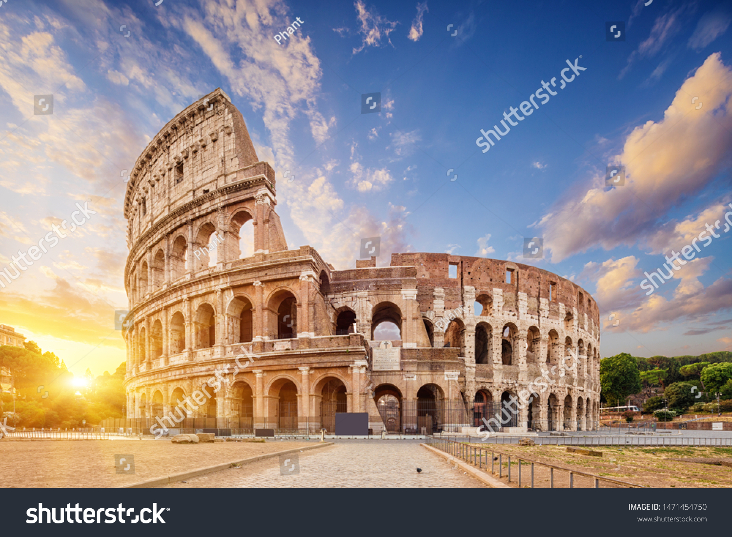 Coliseum or Flavian Amphitheatre (Amphitheatrum Flavium or Colosseo), Rome, Italy.   #1471454750