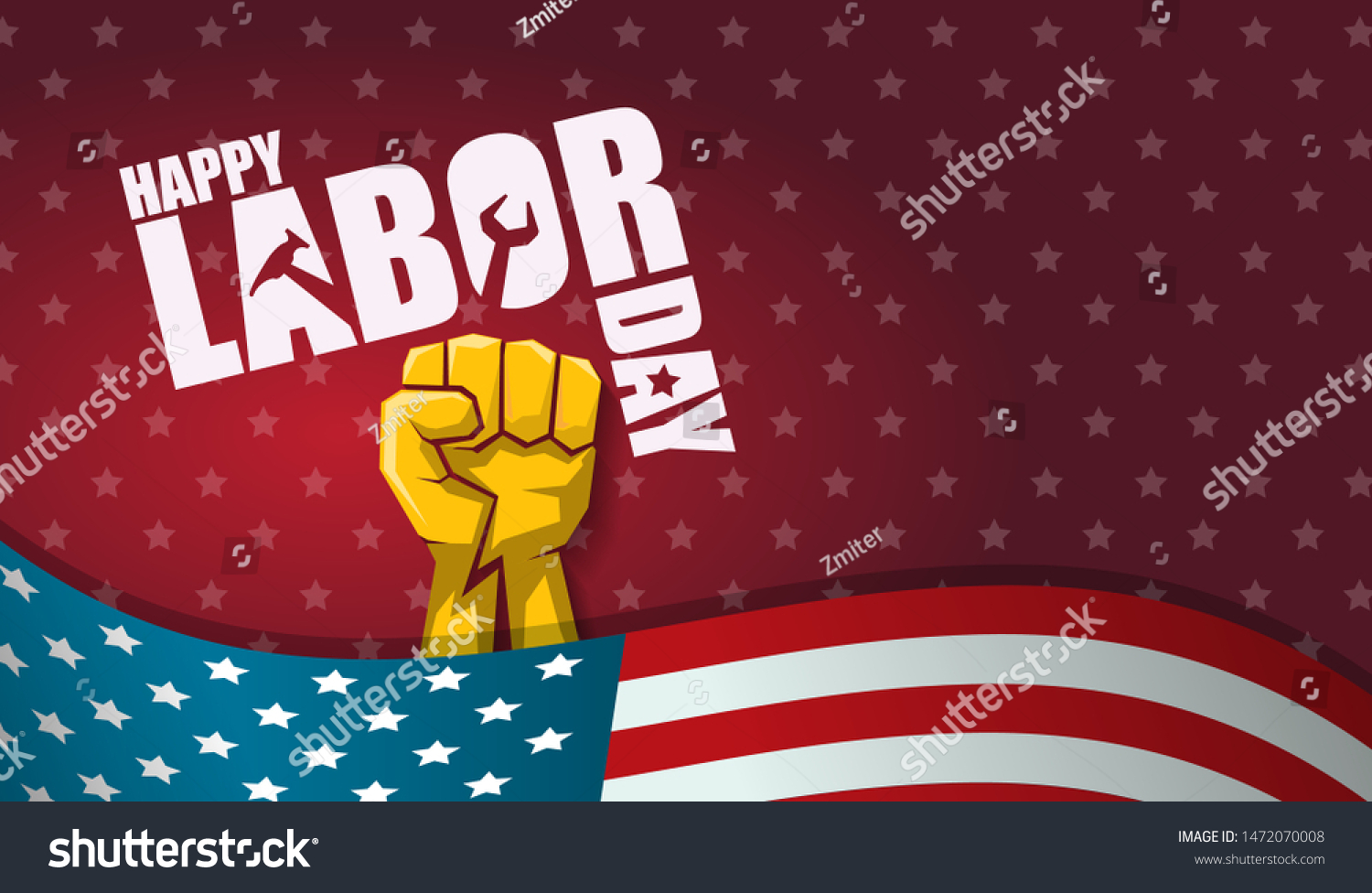 labor day Usa text vector label or horizontal Royalty Free Stock