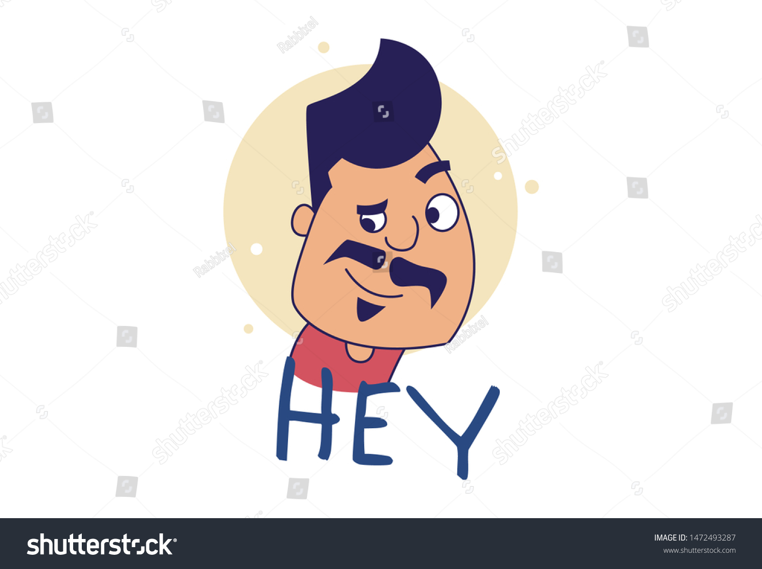 Vector cartoon illustration of man saying hey. - Royalty Free Stock ...