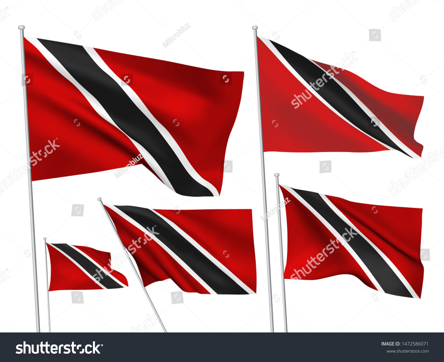 Trinidad And Tobago Vector Flags Set 5 Royalty Free Stock Vector