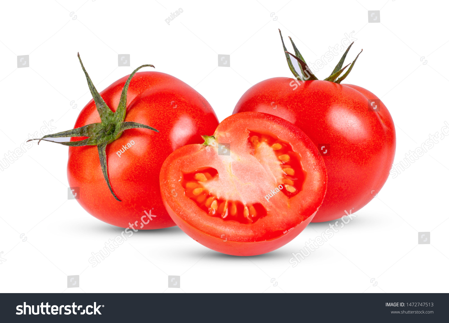 Tomato isolated full depth of field on white background #1472747513