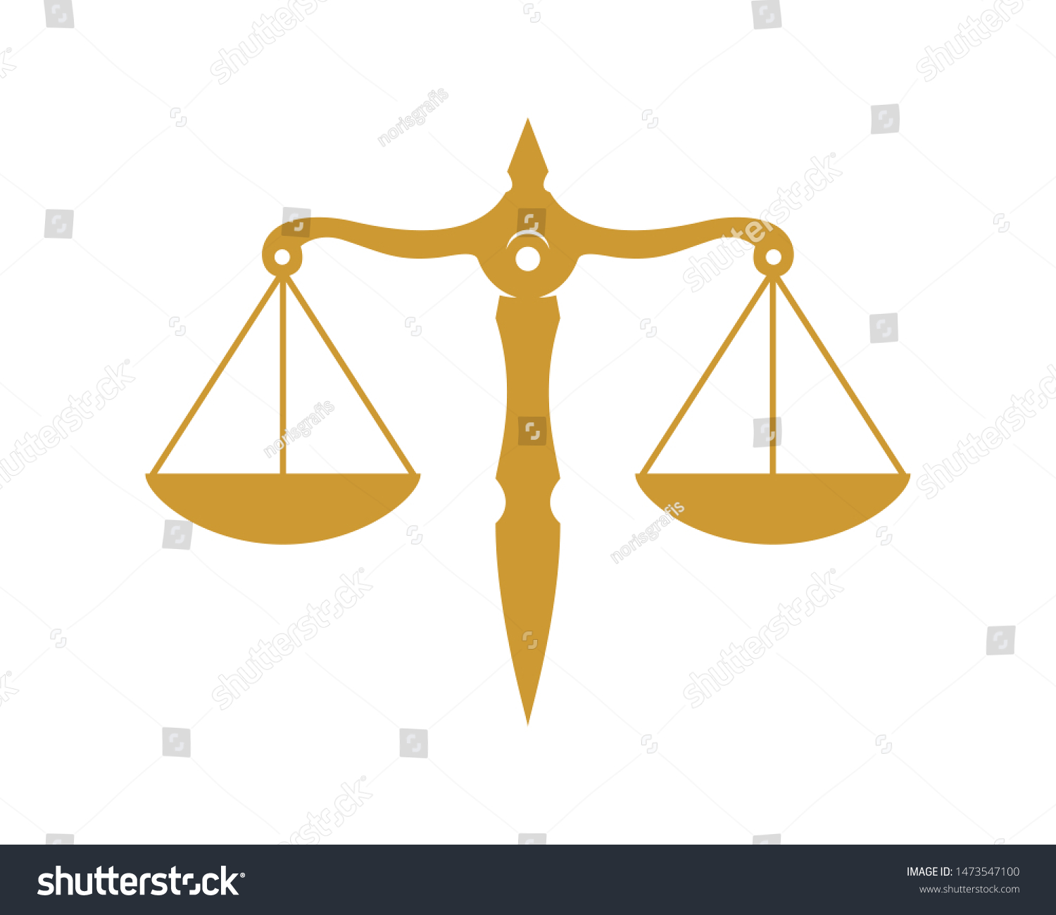 Golden Scale For Law Firm Logo - Royalty Free Stock Vector 1473547100 