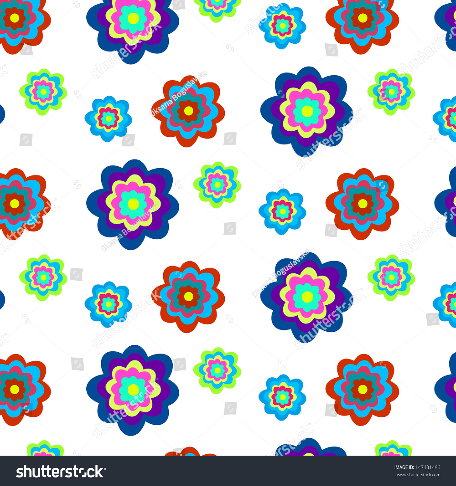 Seamless pattern with flowers. Template for design and decoration, wrapping paper, package, greeting cards etc. #147431486