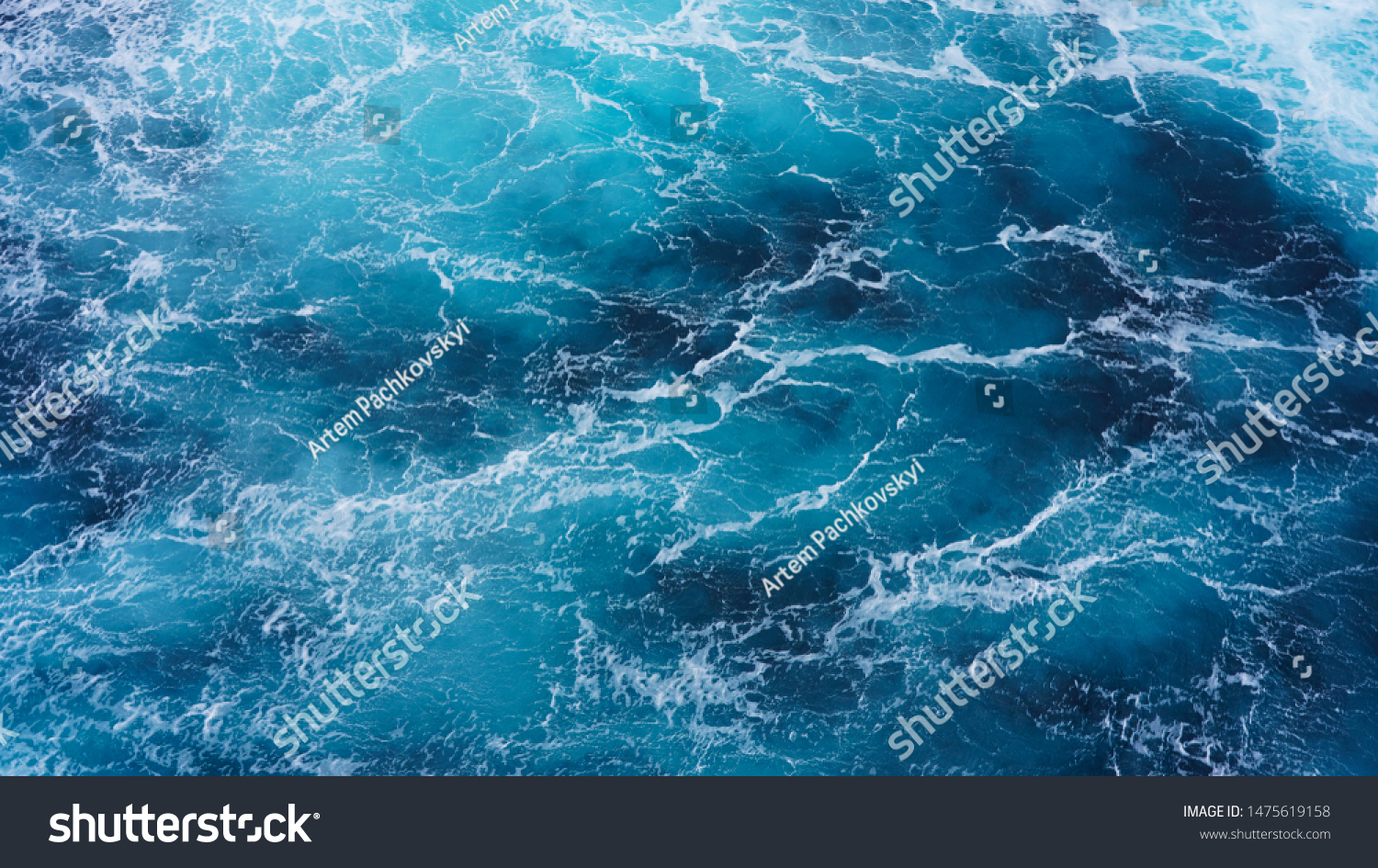   Abstraction of sea foam in the ocean. Dark water, storm waves #1475619158