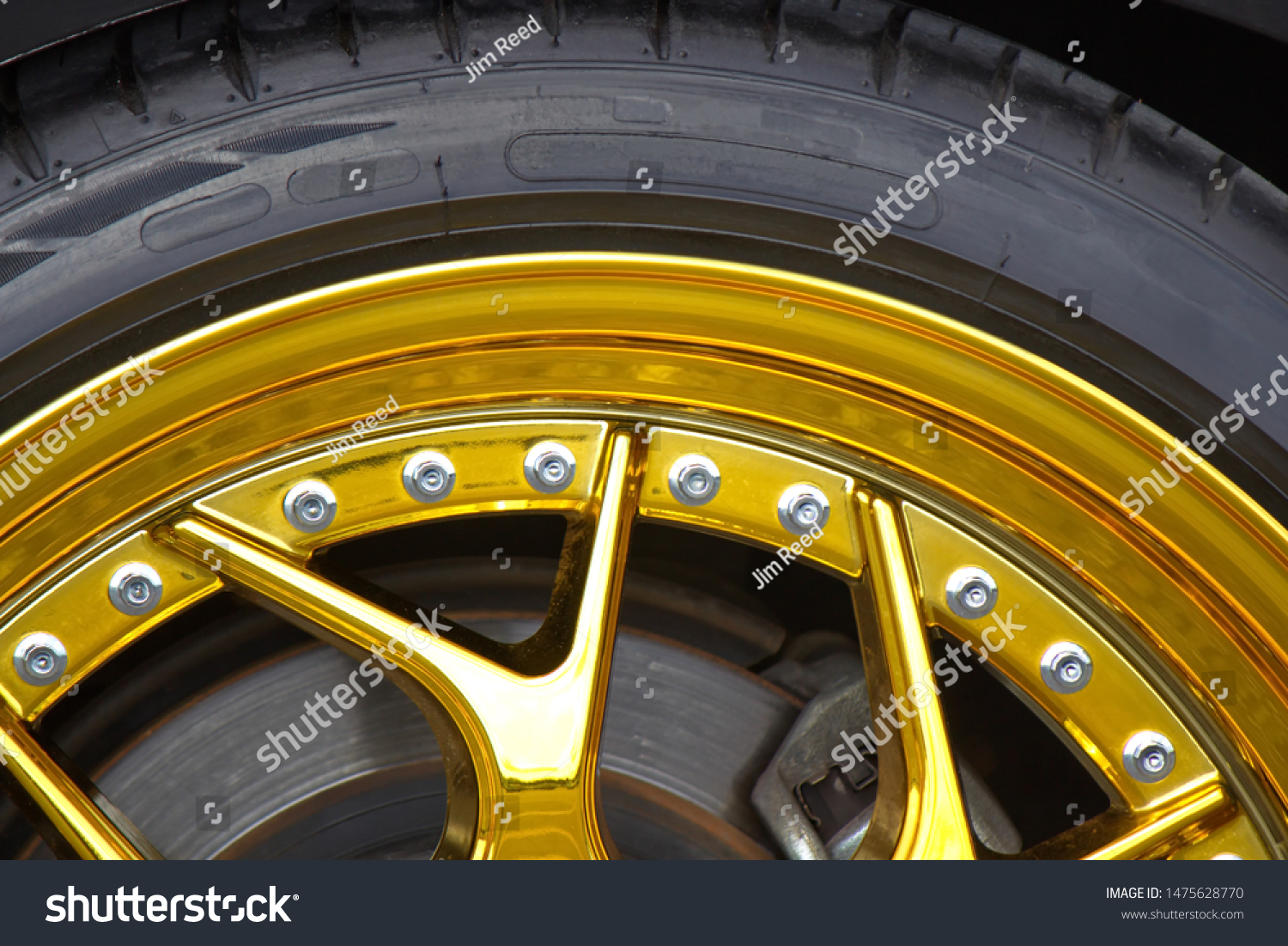 Gold chrome rims with chrome twelve sided fasteners. #1475628770