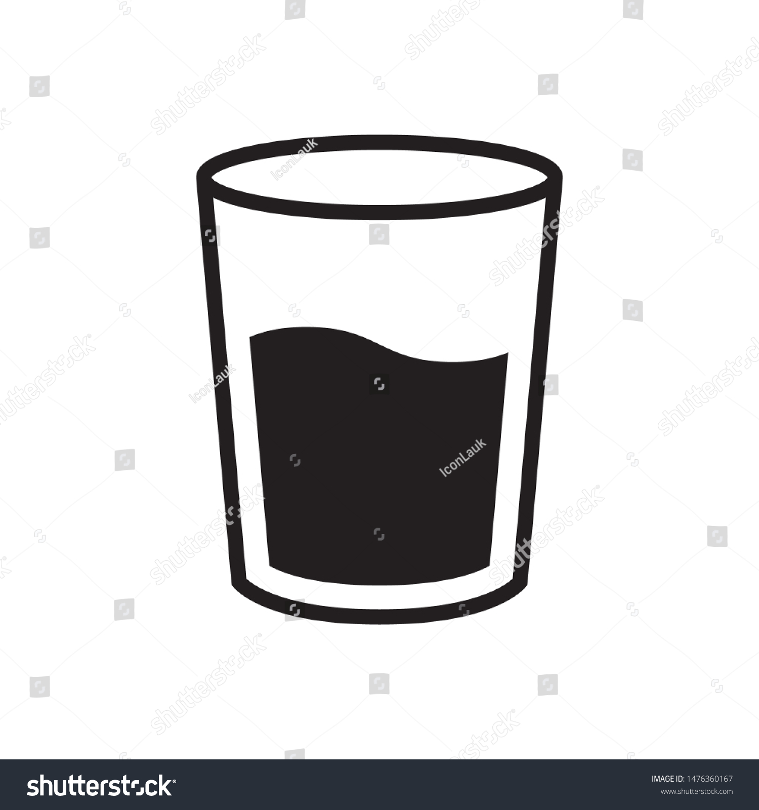 Water Glass Icon In Trendy Flat Style Design Royalty Free Stock Vector 1476360167 9771