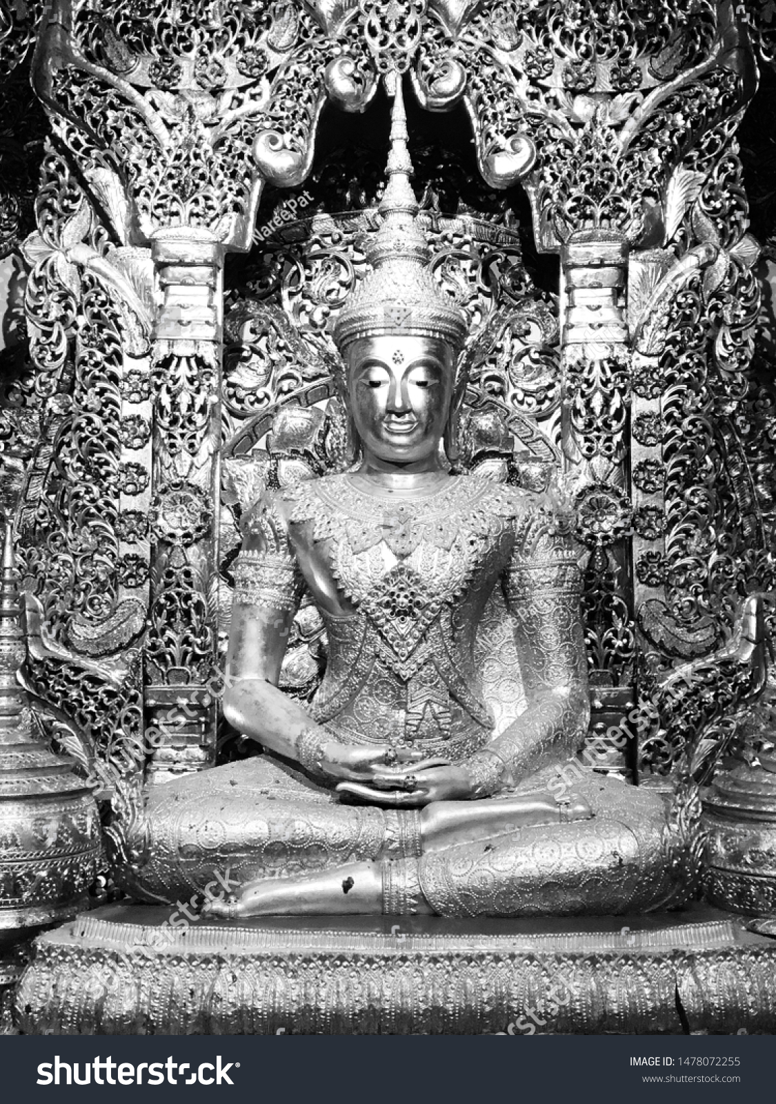 The Great Buddha from the previous time. Made from believe and respect. From Phang-Nga province at wat Tar Sor #1478072255