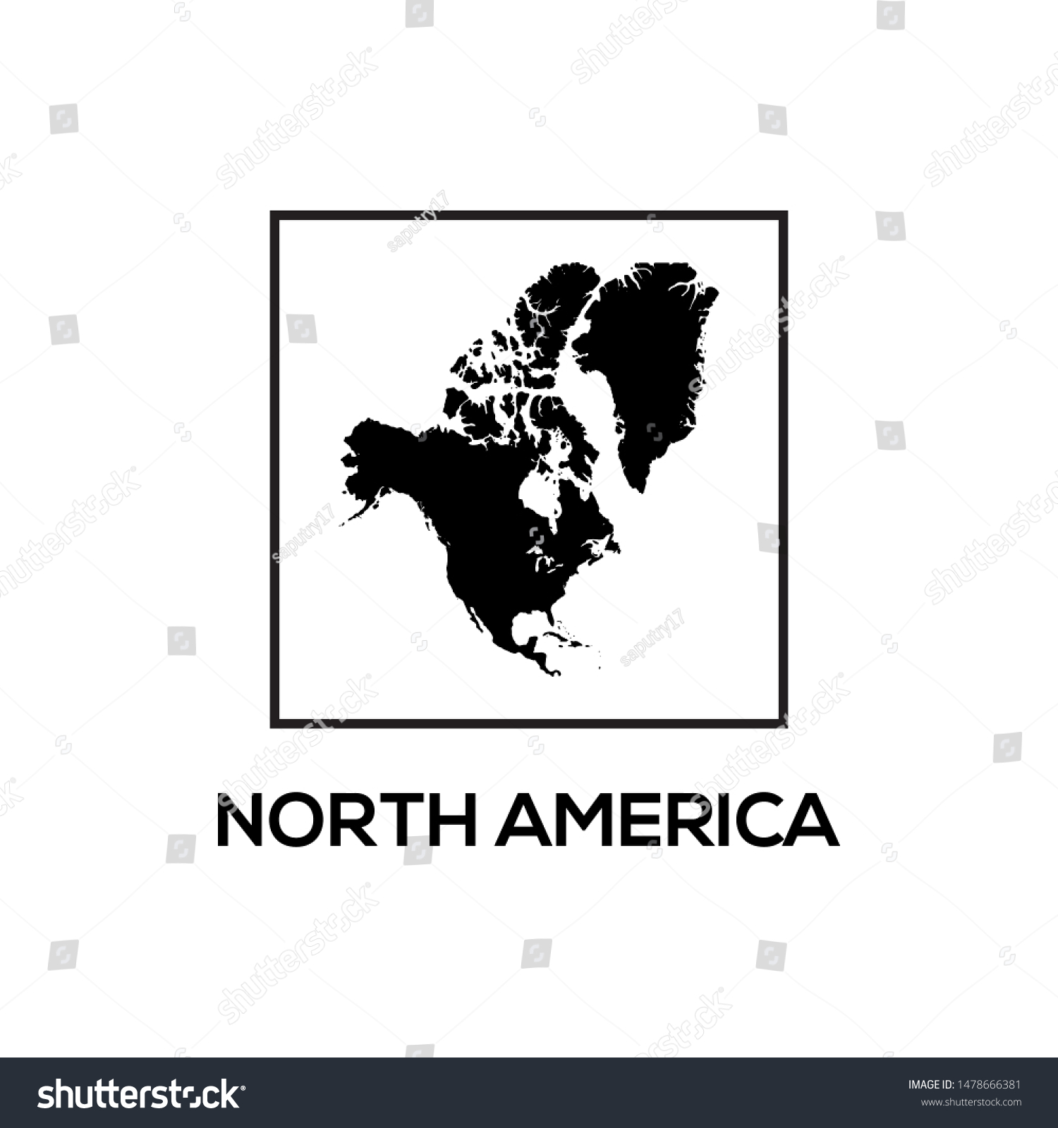 North America Map Vector Eps 10 Royalty Free Stock Vector 1478666381 