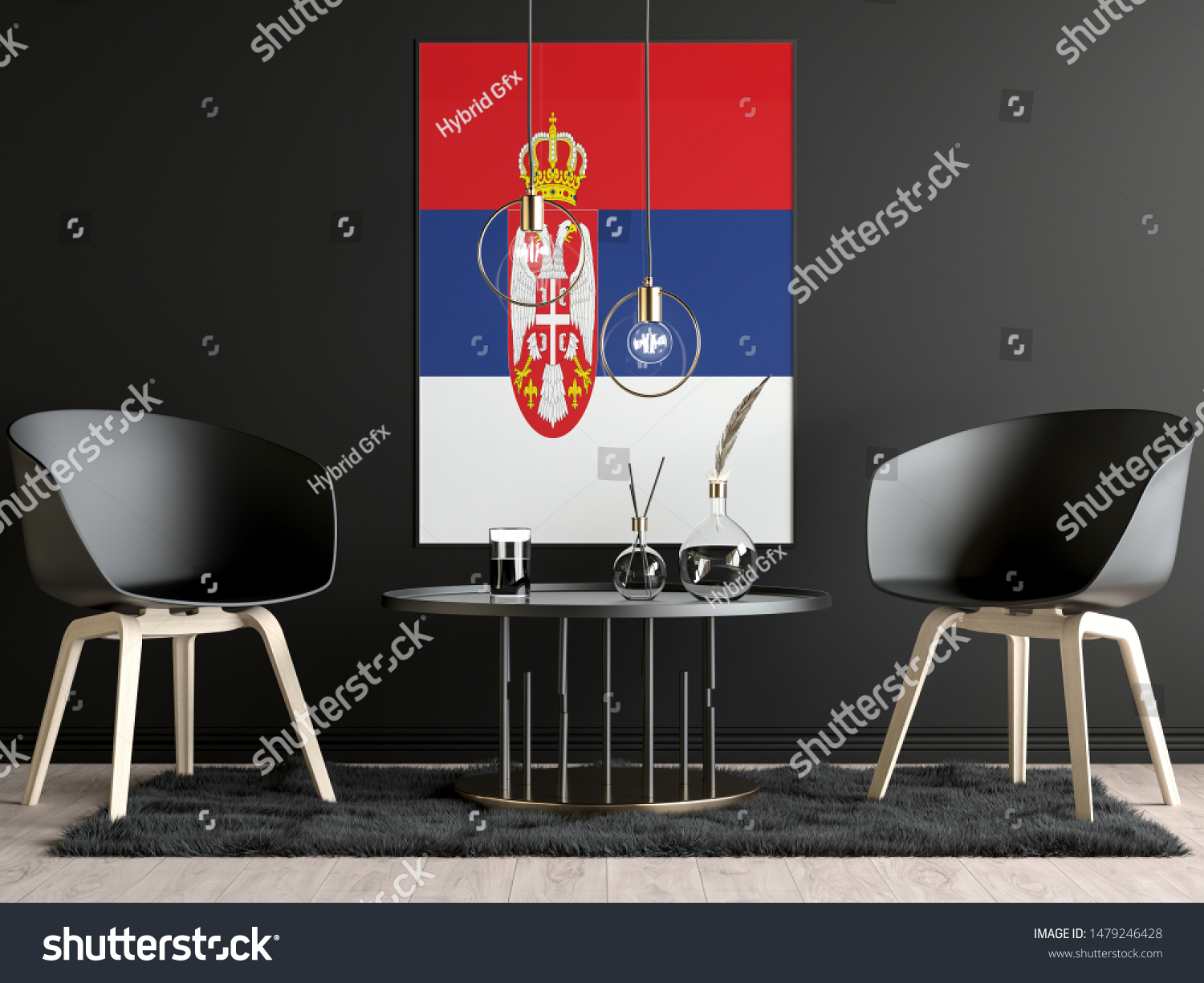 Serbia Flag in Room, Serbia Flag in Photo Frame #1479246428