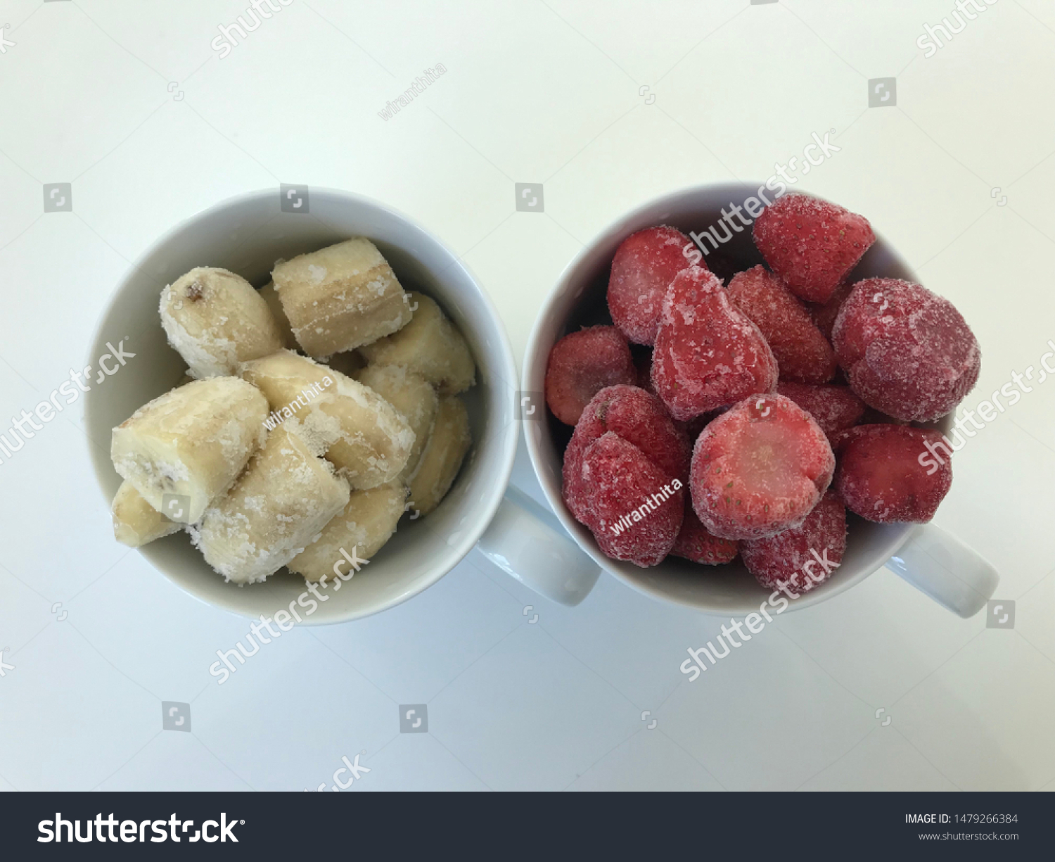 Frozen banana and frozen strawberry #1479266384