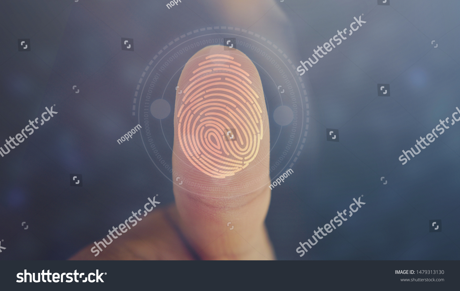 Businessman login with fingerprint scanning technology. fingerprint to identify personal, security system concept                                     #1479313130