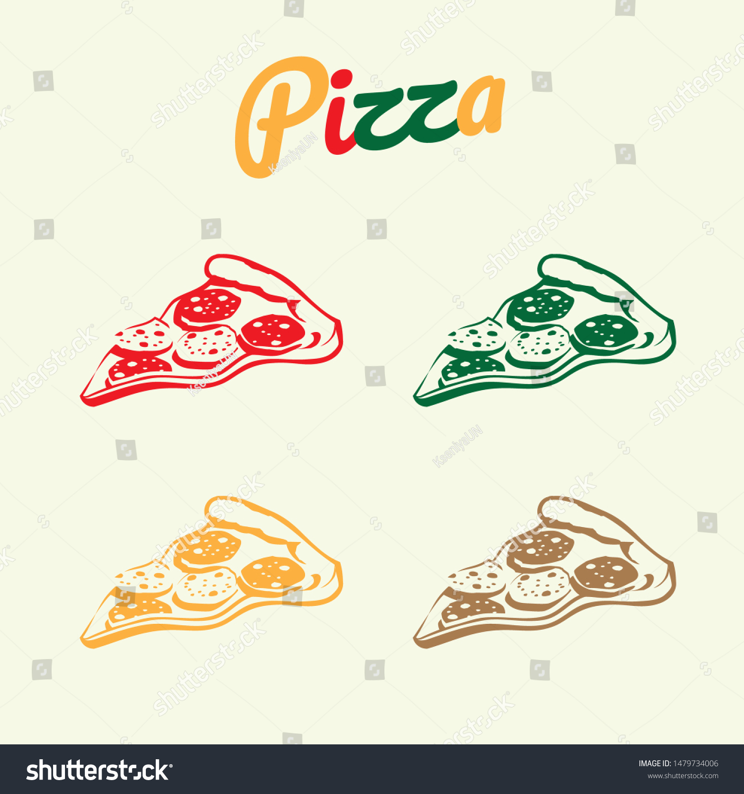 Pizzeria Cafe Logo Pizza Icon Emblem For Fast Royalty Free Stock Vector Avopix Com