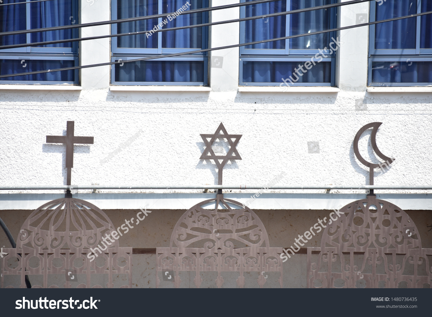 Signs of the Three Monotheistic Religions Haifa Israel #1480736435