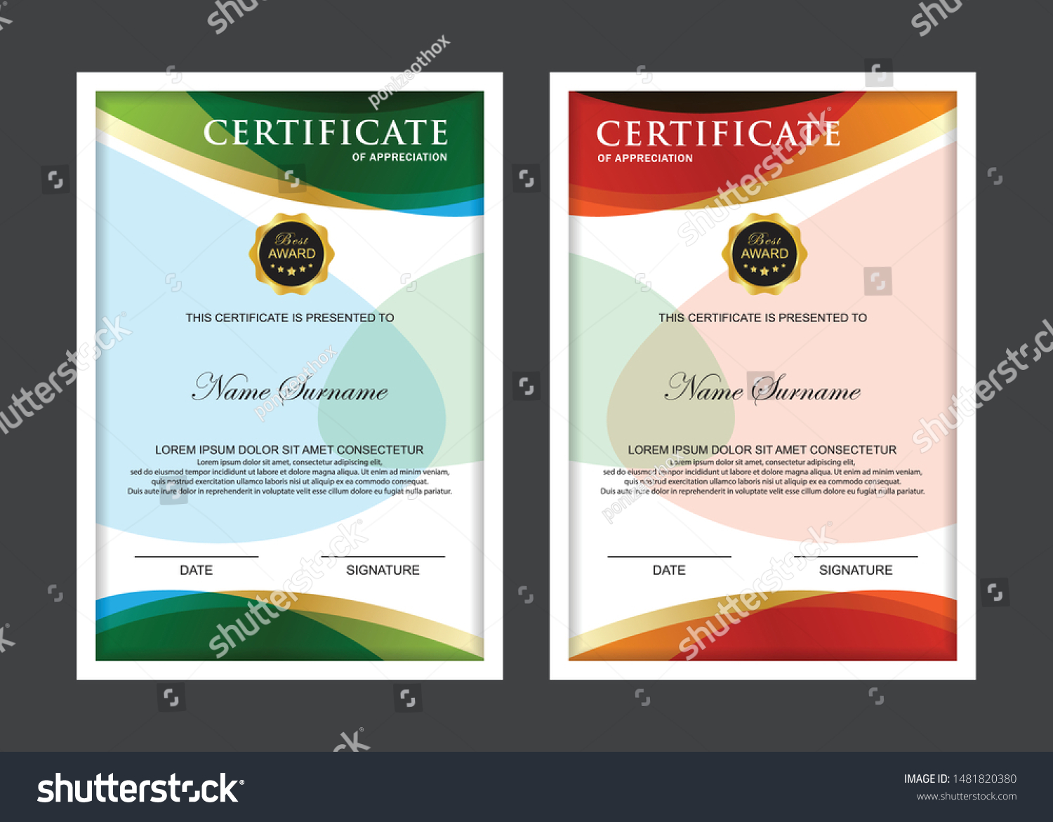 Certificate Premium set template awards diploma - Royalty Free Stock ...