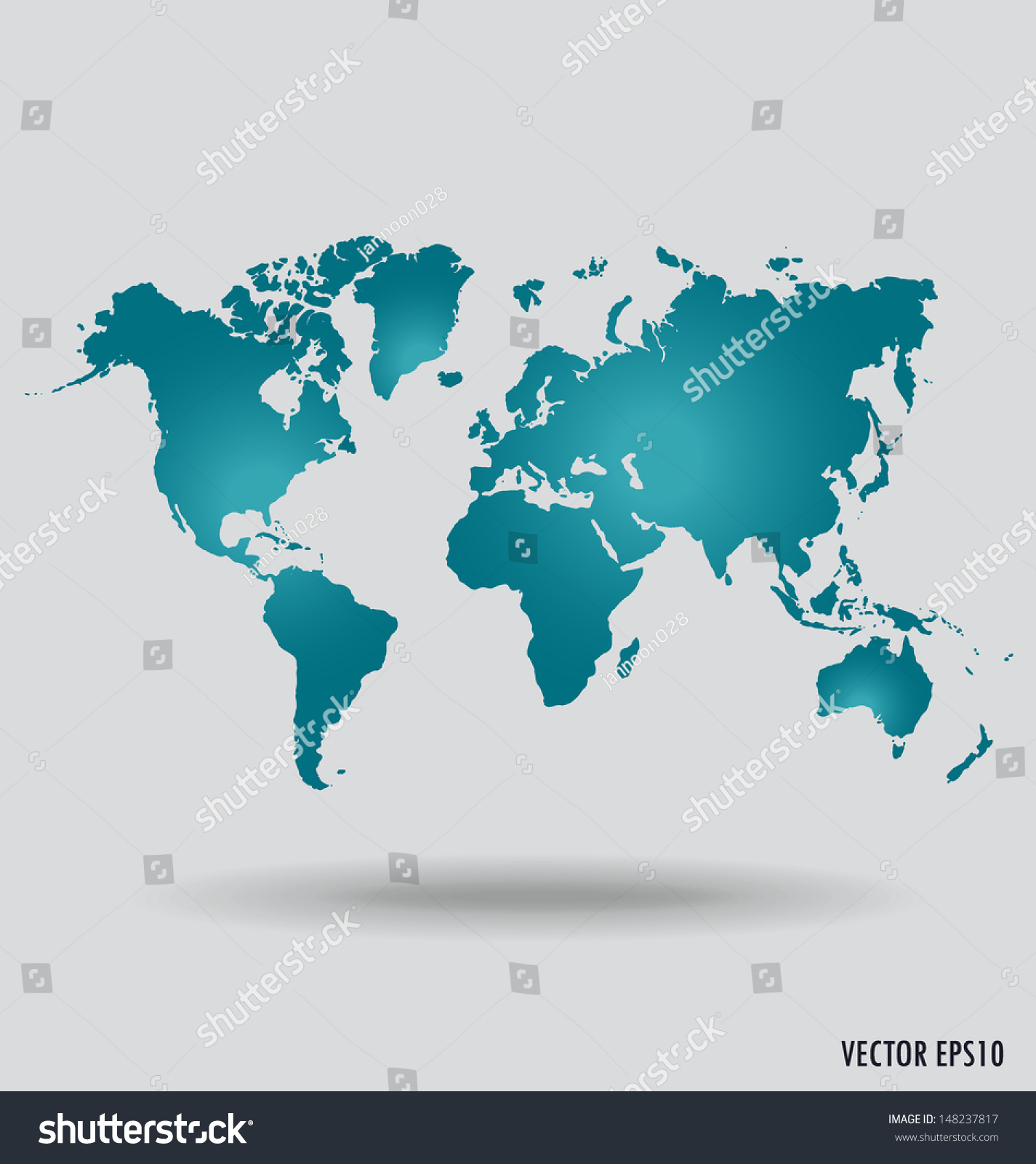World Map Vector Illustration Royalty Free Stock Vector 148237817
