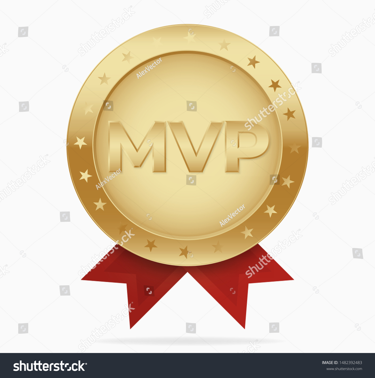 Mvp Golden Medal Award Vector. Most Valuable - Royalty Free Stock ...