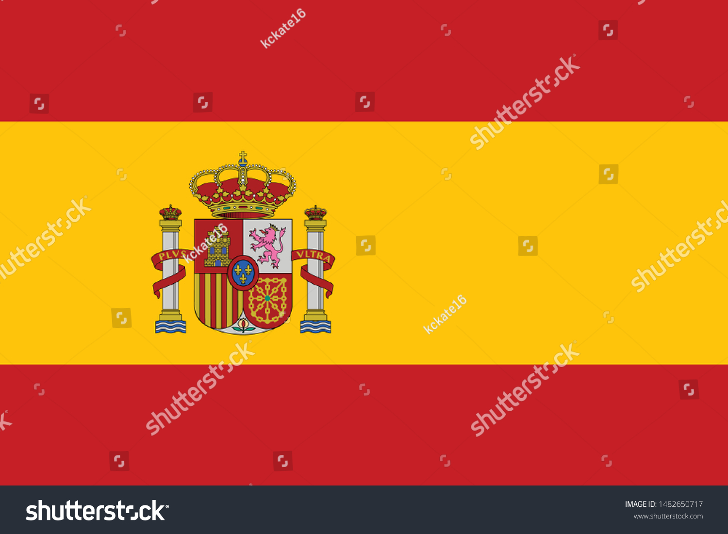 National Spain flag, official colors and proportion correctly. National Spain flag. Vector illustration. EPS10. Spain flag vector icon, simple, flat design for web or mobile app. #1482650717