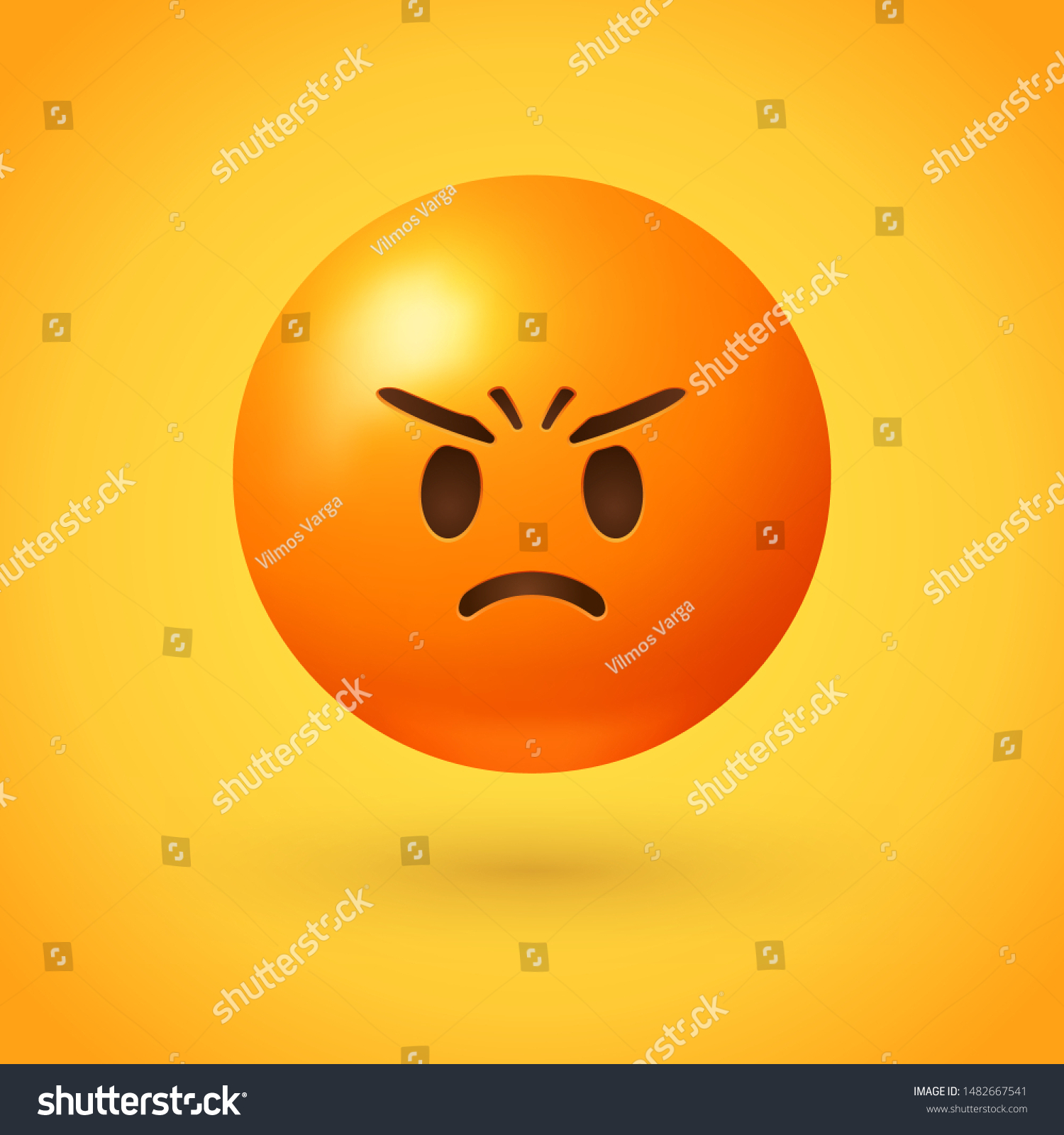 Angry emoji with red face, frowning mouth, eyes - Royalty Free Stock ...