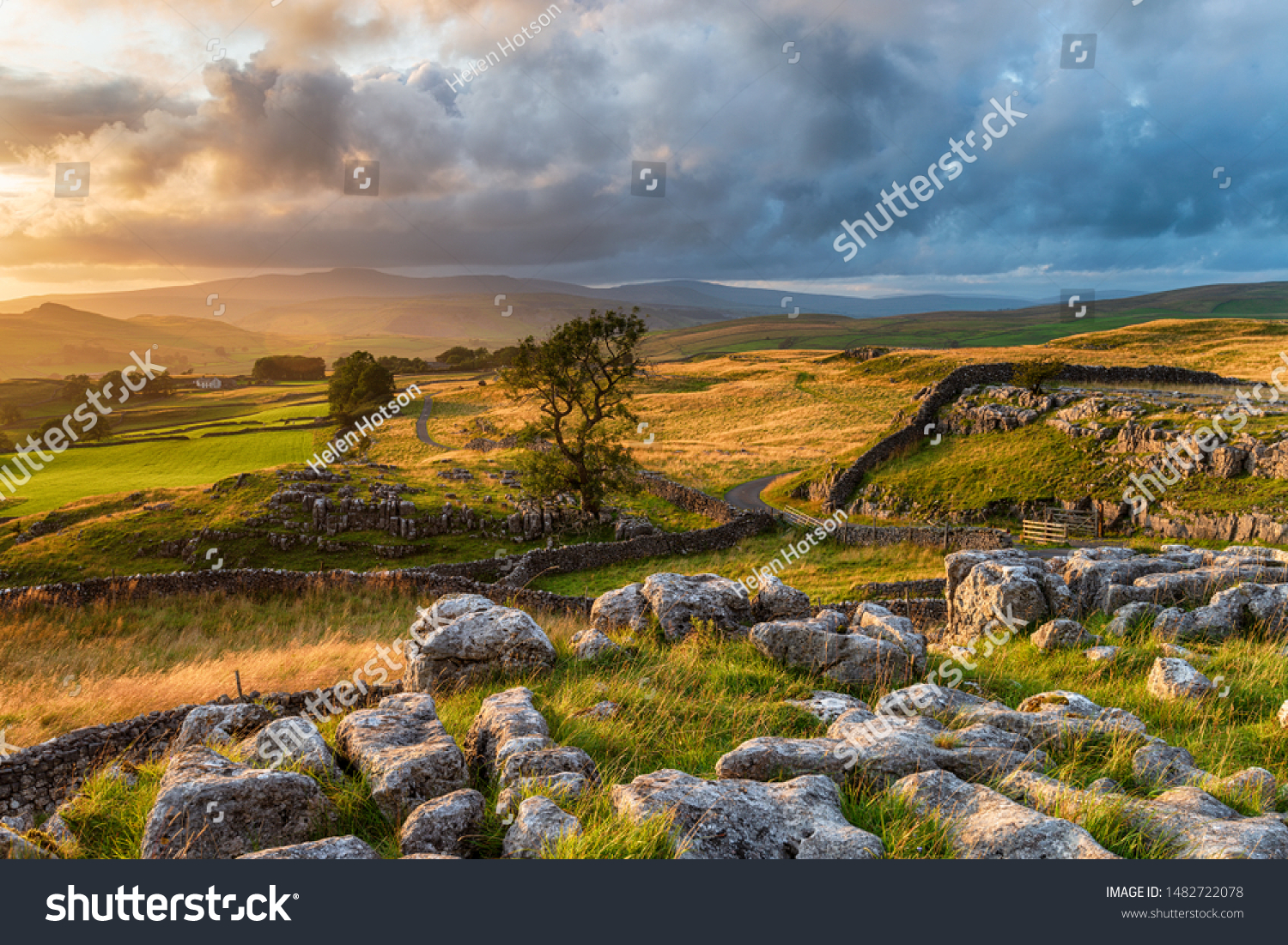 Sunset at the Winskill Stones near Settle in the Yorkshire Dales National Park #1482722078