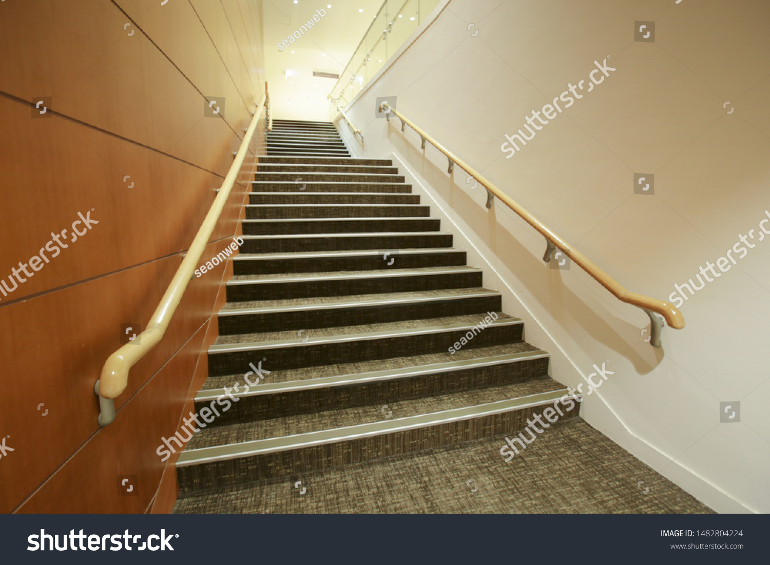 Empty stair with steel wood - Indoor modern architecture #1482804224