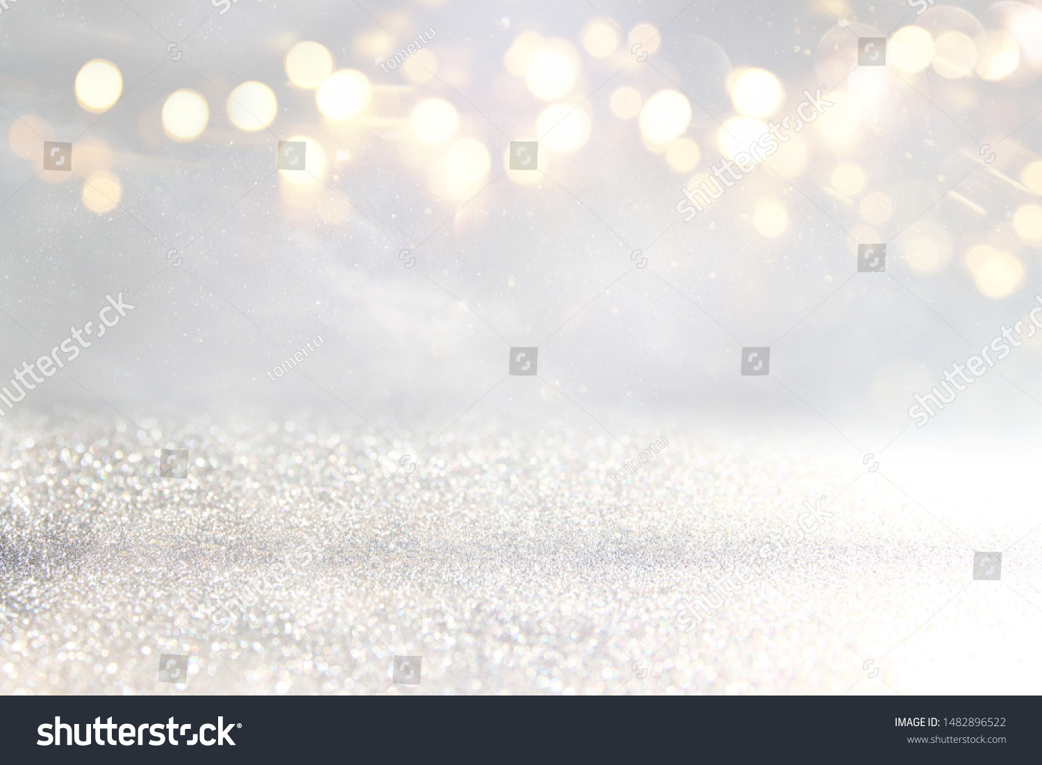 background of abstract glitter lights. silver and gold. de-focused #1482896522