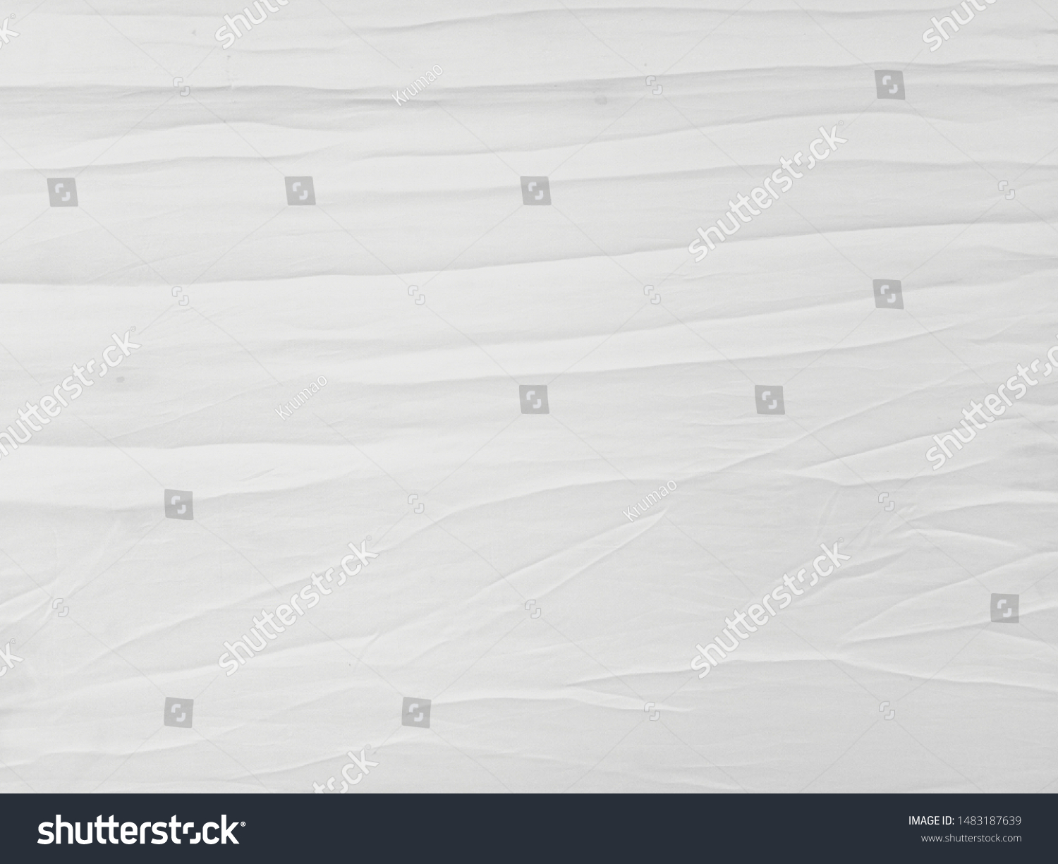 Soft white wrinkled fabric background for graphic design or wallpaper. #1483187639